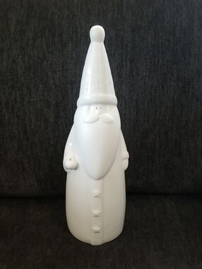 Minimalist Style Tall White Ceramic Santa Claus